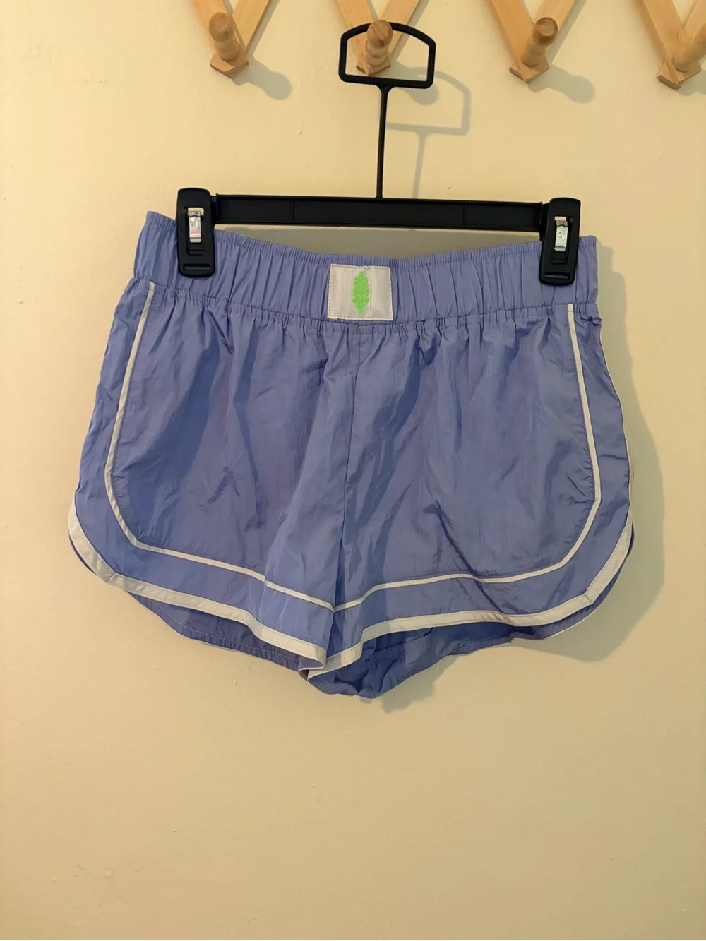 NWT Free People Periwinkle Athletic Shorts with White Piping